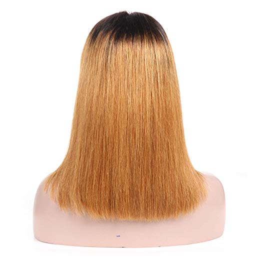 Msbeauty Lace Front Ombre Honey Blonde Bob Wig Straight Brazilian Hair - MSBEAUTY HAIR