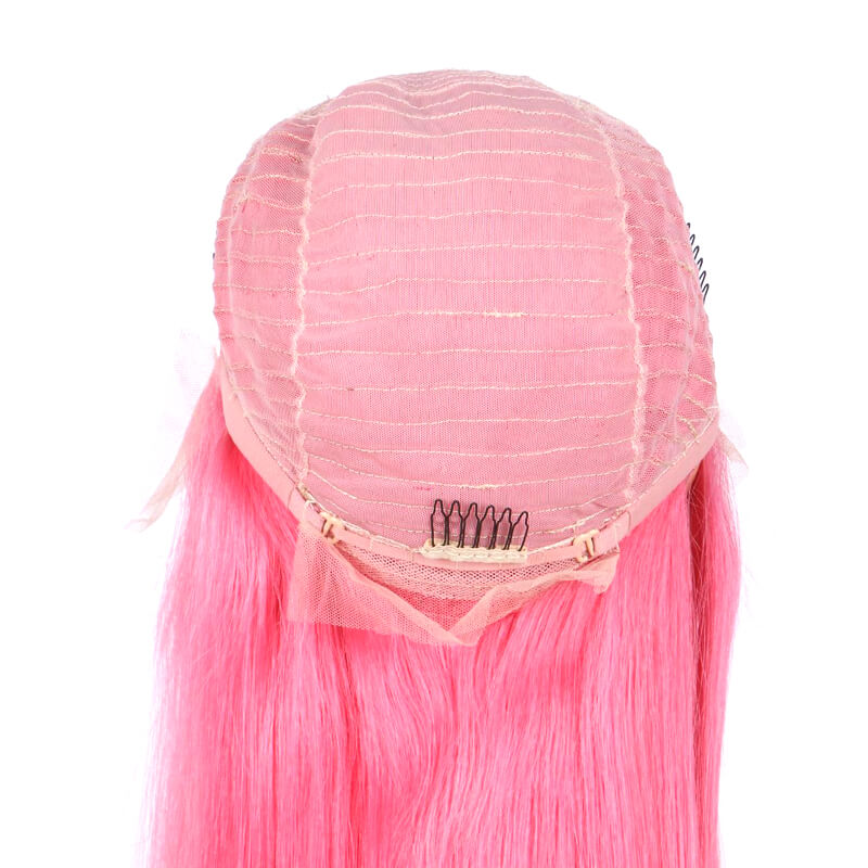 Msbeauty Hot Pink Lace Front Human Hair Wig Free Part WIth Baby Hair - MSBEAUTY HAIR