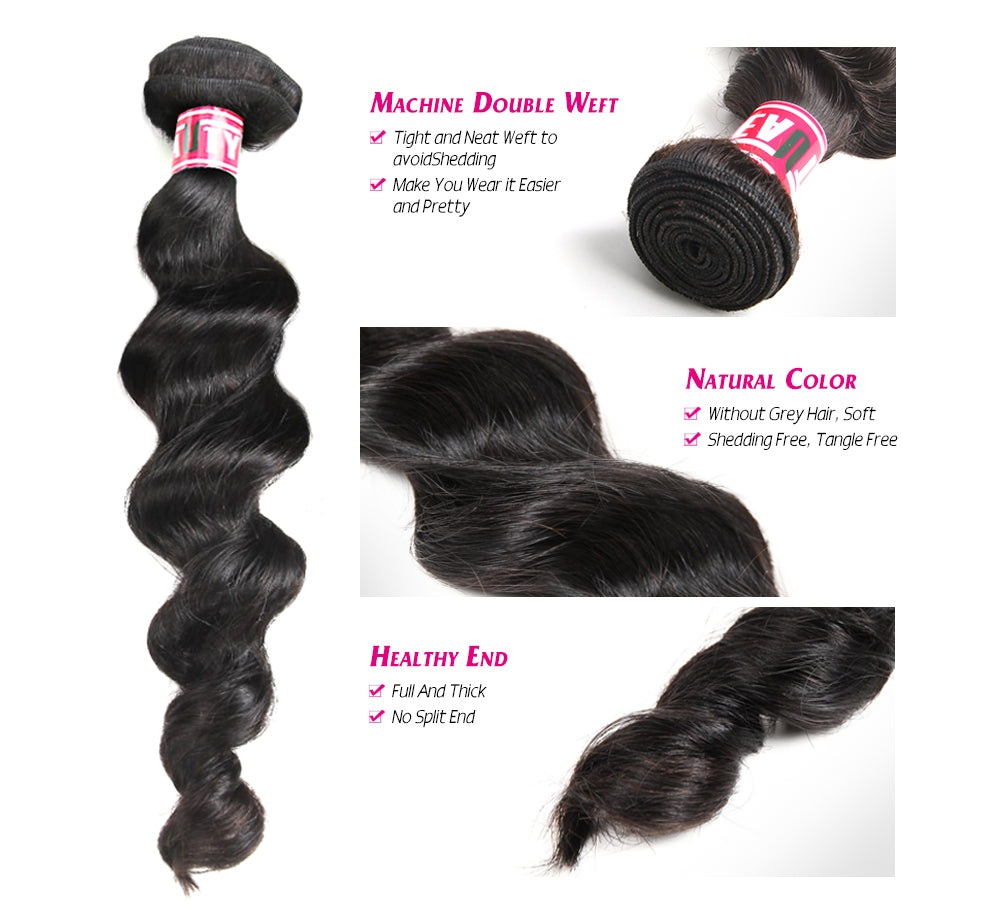 Msbeauty 8A Malaysian Virgin Human Hair Remy Loose Wave Hair Weave - MSBEAUTY HAIR