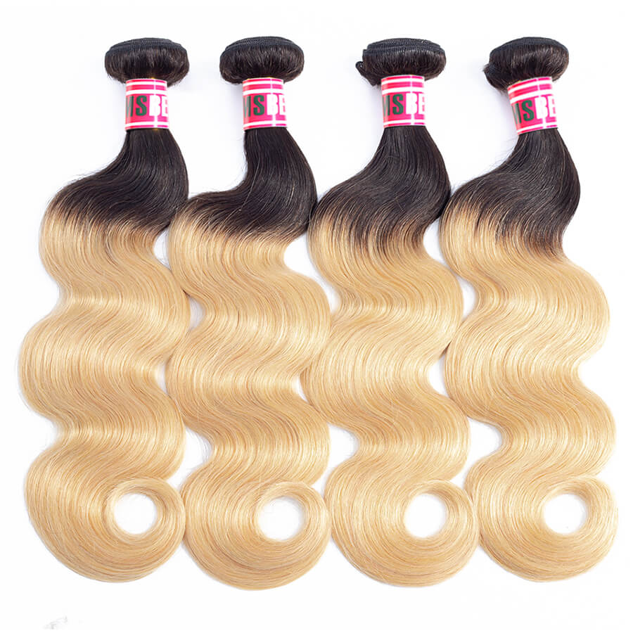 Msbeauty Brazilian Body Wave Ombre T`1B/27 Honey Blonde Beyonce Hair Color - MSBEAUTY HAIR