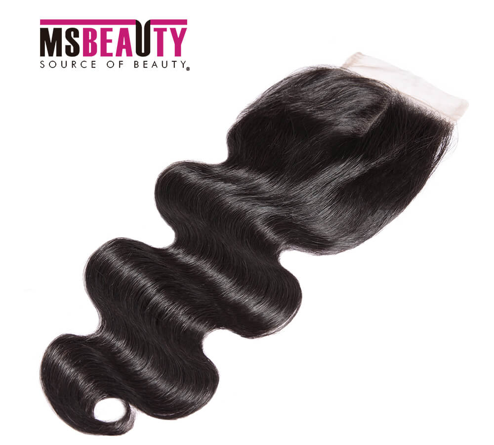 Msbeauty 10A Virgin Human Hair 4x4 Lace Closure Baby Hair Natural Color - MSBEAUTY HAIR