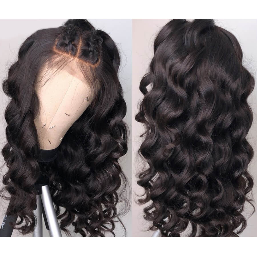 Msbeauty Wavy Lace Front Loose Wave Human Hair Wig - MSBEAUTY HAIR