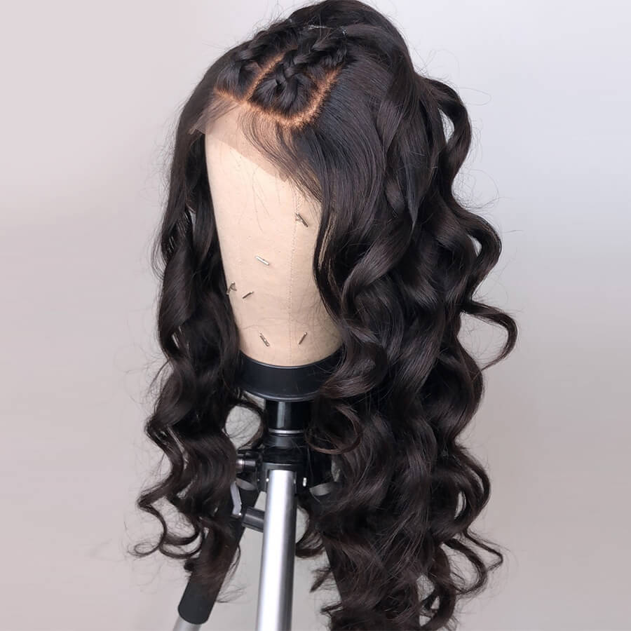 Msbeauty Wavy Lace Front Loose Wave Human Hair Wig - MSBEAUTY HAIR
