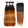 Msbeauty Brazilian Straight Hair 3 Pcs Sales With 4x4 Lace Closure Free Part Pre Plucked - MSBEAUTY HAIR