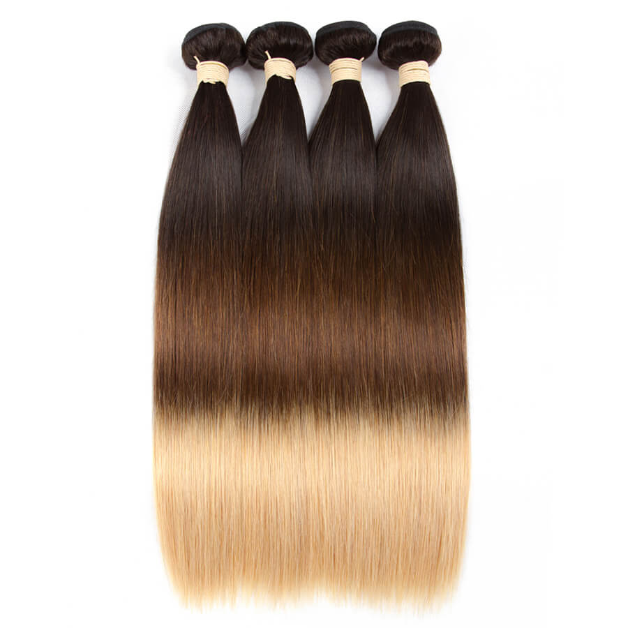 Msbeauty 3 Bundles Straight Beyonce Ombre Blonde Hair Color Unprocessed Remy Hair Extensions - MSBEAUTY HAIR