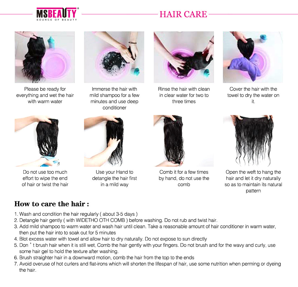 Msbeauty Peruvian Straight Human Hair 4Pcs/ Pack Bundles Deal 8"-30" Long Unprocessed Virgin Hair - MSBEAUTY HAIR
