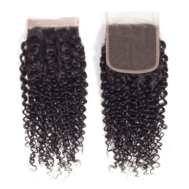 Msbeauty Brazilian Remy Hair Curly Hair Bundles 3 Pcs/ Pack With 4x4 Lace Closure Free Part - MSBEAUTY HAIR