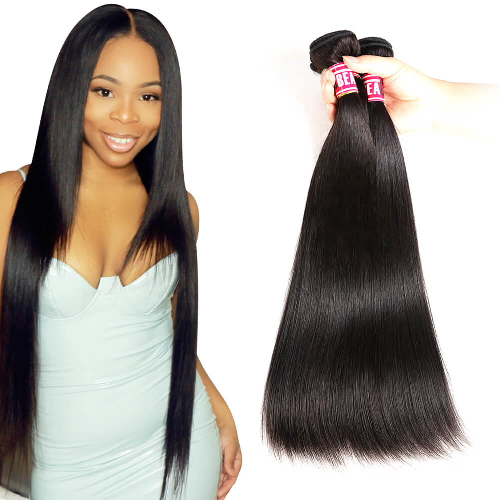 Msbeauty Peruvian Silky Straight 3 Bundles Deals Natural Human Hair Weave Grade 8A 8"-30" - MSBEAUTY HAIR