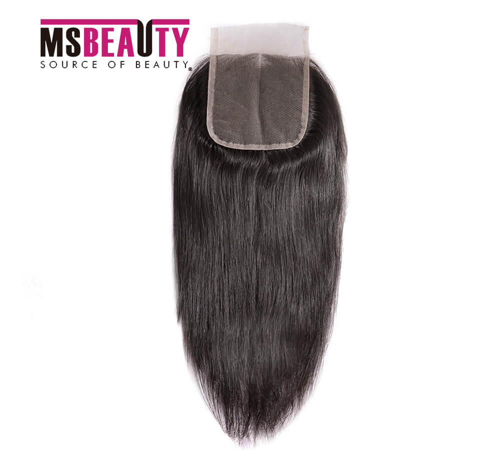 Msbeauty 10A 100% Human Hair 4x4 Free Part, Middle Part Hand Tied Transparent Lace Closure - MSBEAUTY HAIR