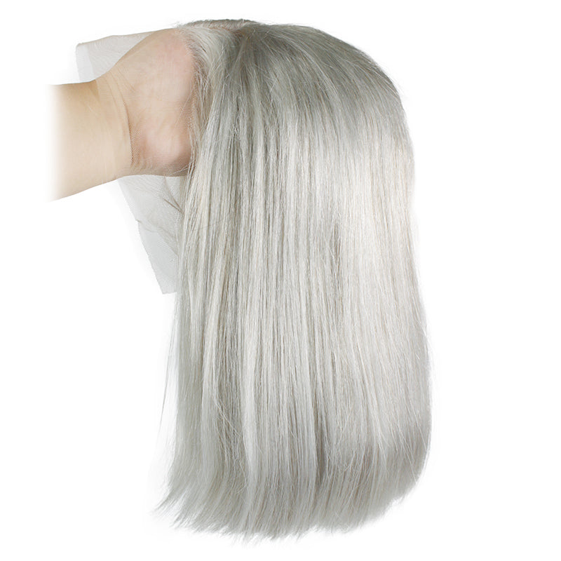 Msbeauty Silver Grey Lace Front Bob Straight Wig 170% Density Summer Trendy Hair Color - MSBEAUTY HAIR