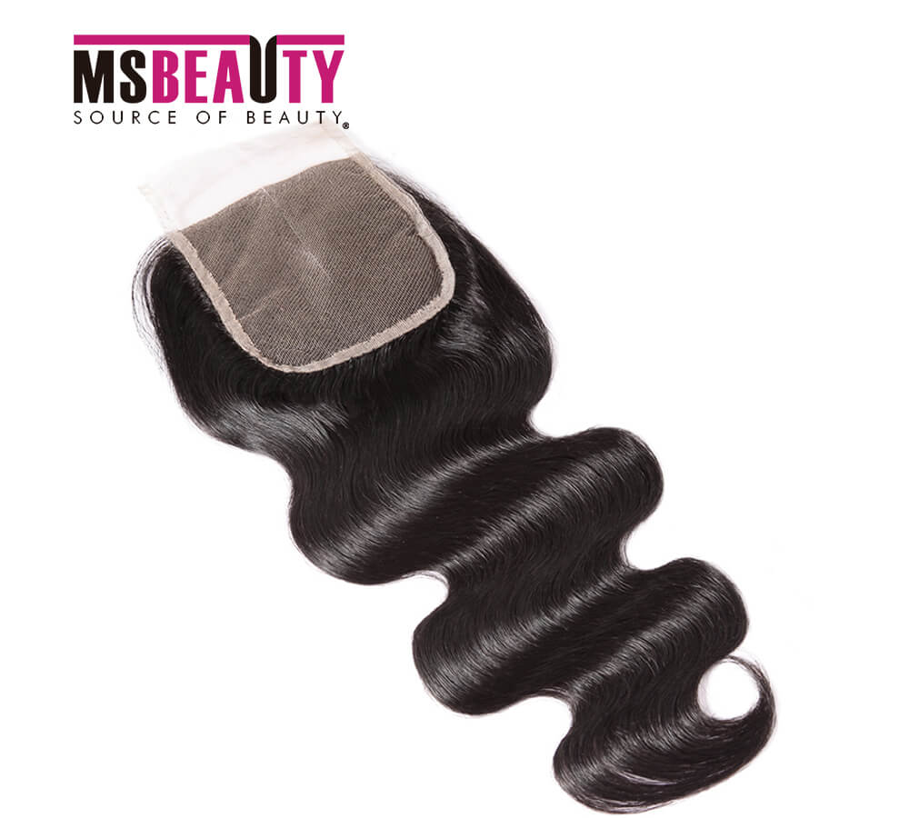 Msbeauty 10A Virgin Human Hair 4x4 Lace Closure Baby Hair Natural Color - MSBEAUTY HAIR